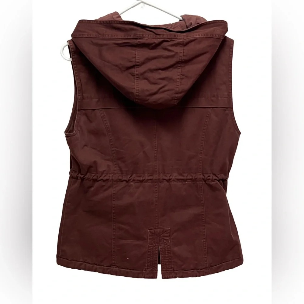 Laju Los Angeles hooded utility vest drawstring waist wine women’s Medium - Picture 5 of 7